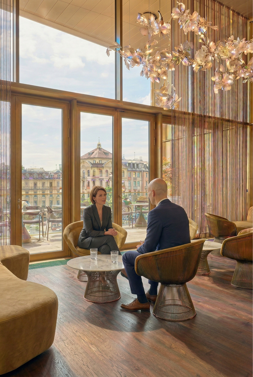 Christian Naundorf im Coaching-Gespräch mit einer Klientin